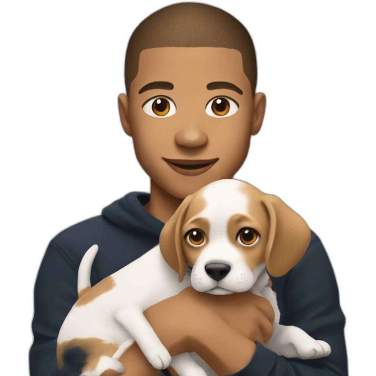 Mbappe with a puppy emoji