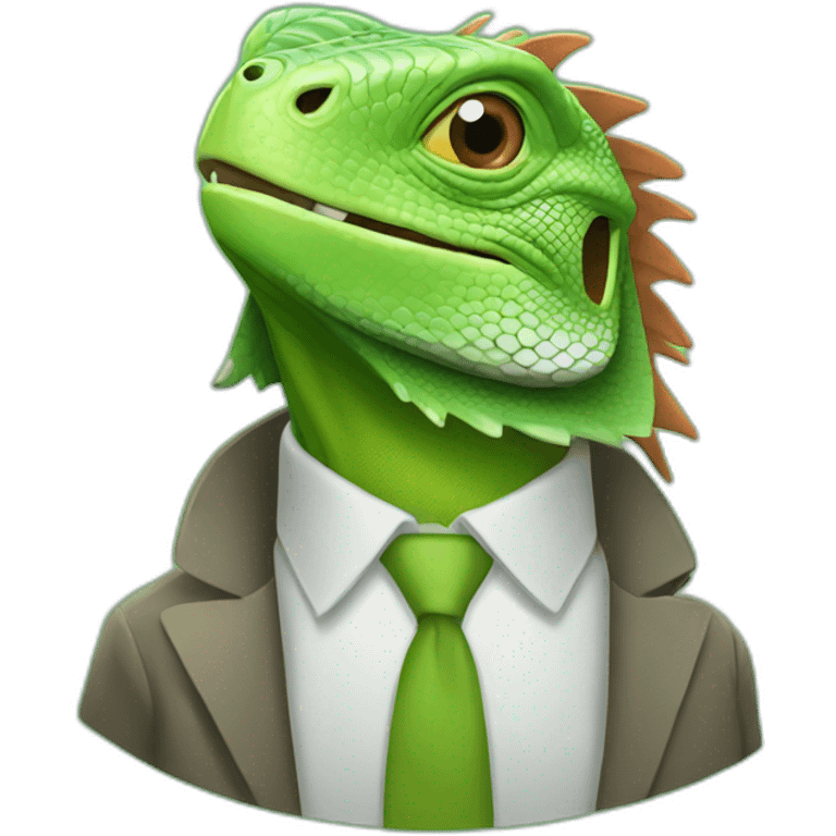 iguana business emoji