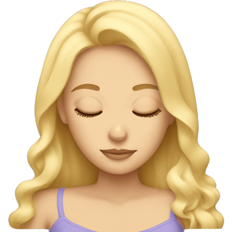 blonde girl sleeping emoji