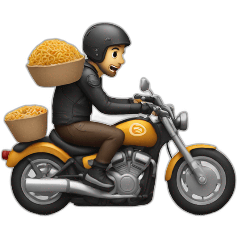 eating a motorcycle emoji