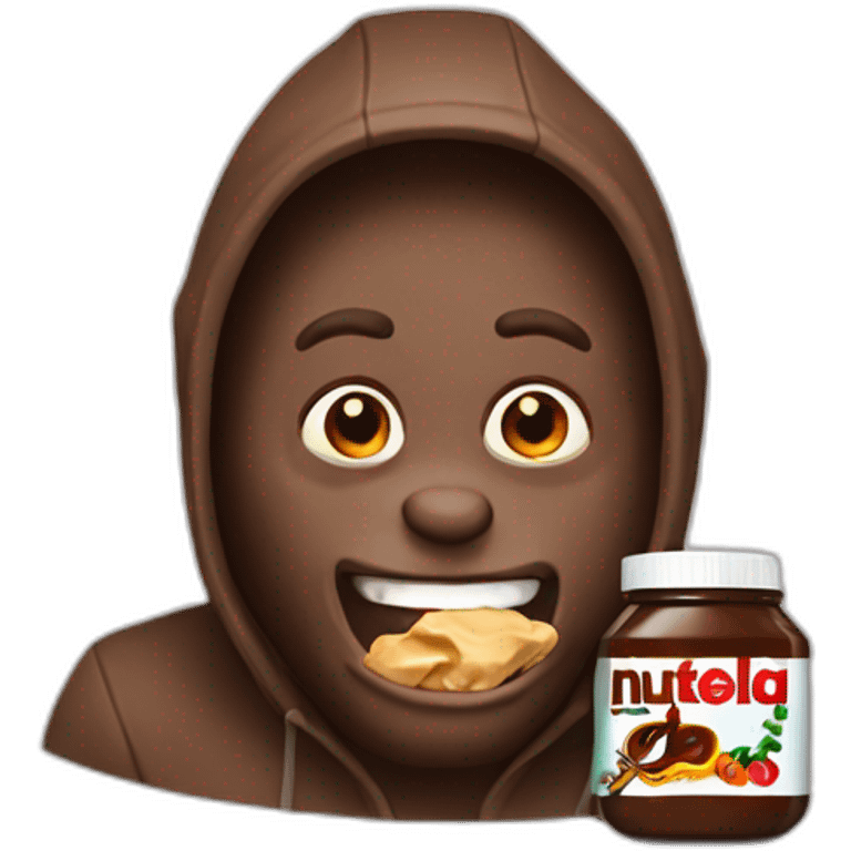 un singe avec du nutella emoji