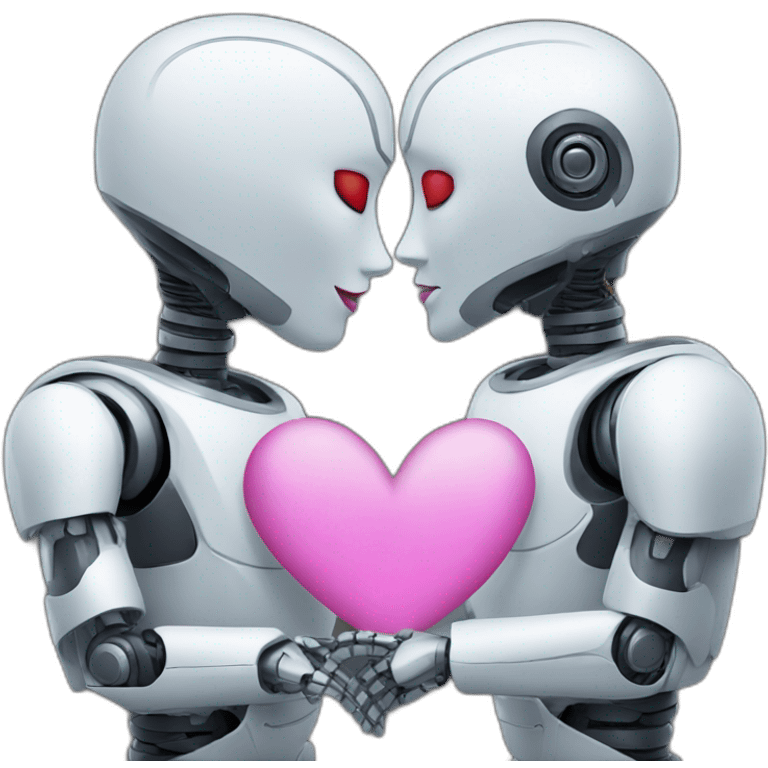 robot couple kissing emoji