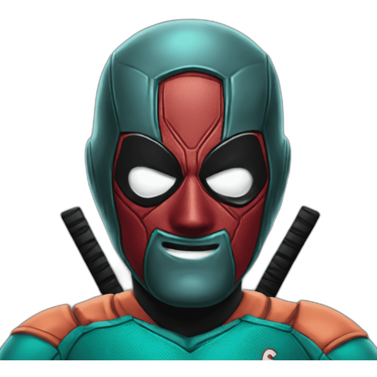 Deadpool in a dolphins jersey emoji