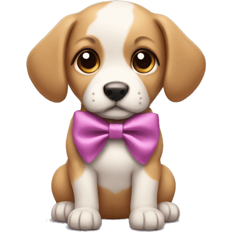 Puppy wearing a bow emoji