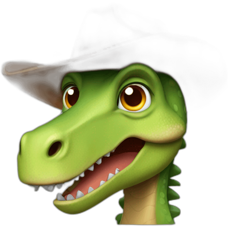 dinosaur disguised in cowboy emoji