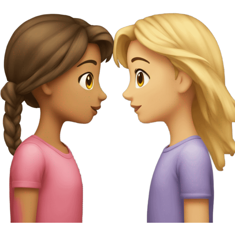 Two girls kissing  emoji