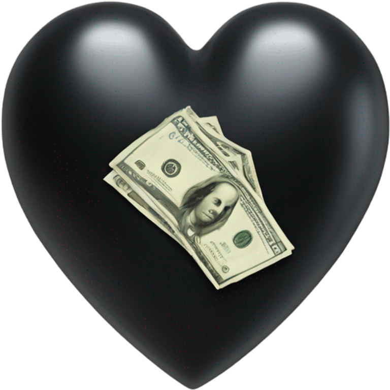 black heart with a money emoji