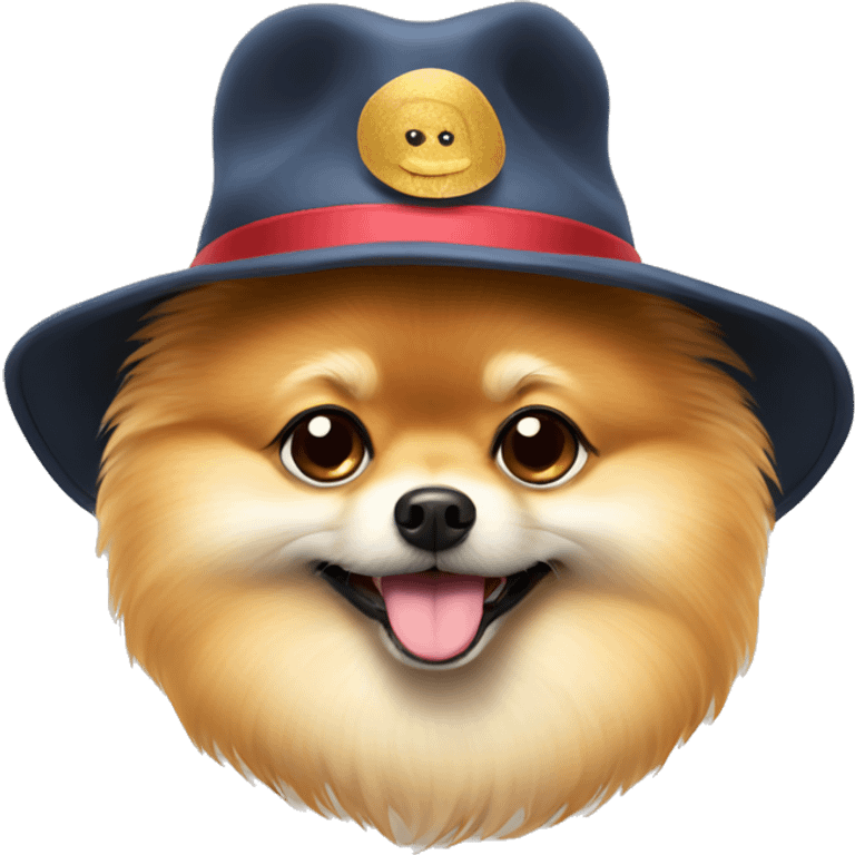 Pomeranian with a hat emoji