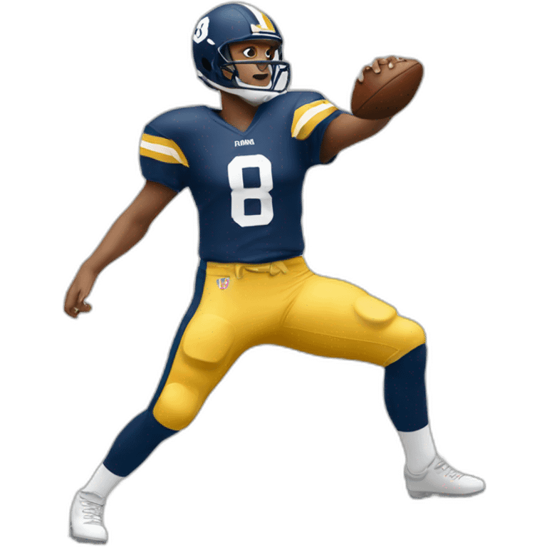 quarterback with striped knee socks throwing emoji