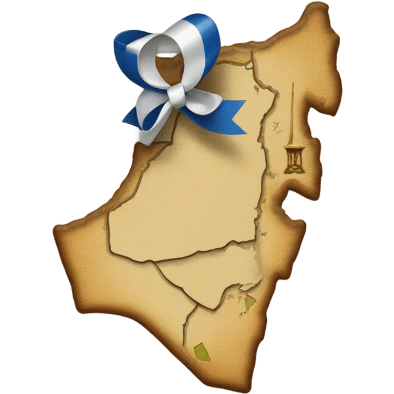 Map of Israel with a bow on it emoji