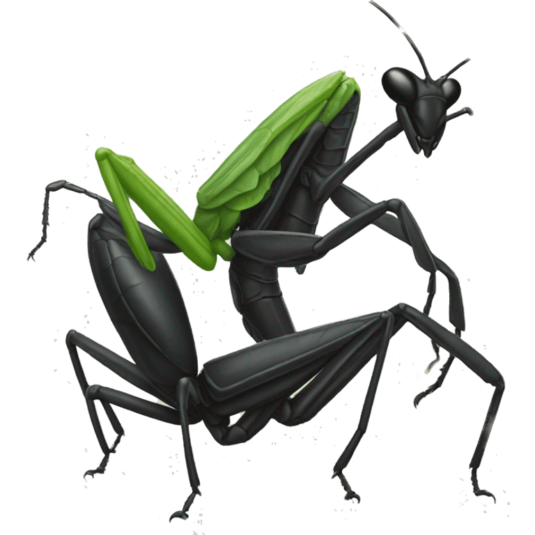 Black widow fighting praying mantis emoji