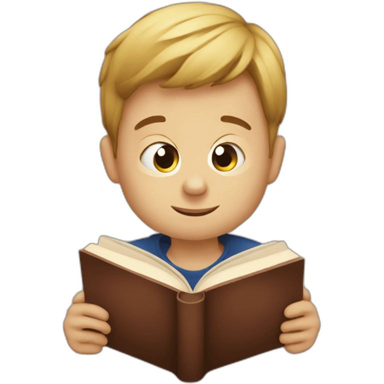 european boy reads a book emoji