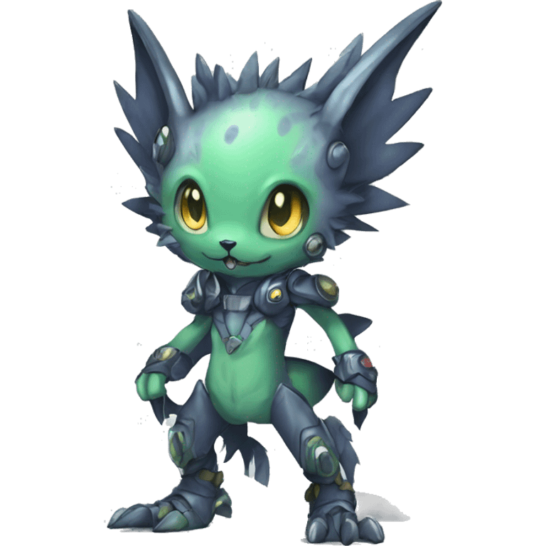 cute cool edgy ethereal alien punk Digimon-Fakemon-animal full body emoji