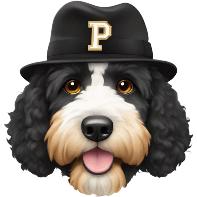 Bernedoodle with purdue hat emoji