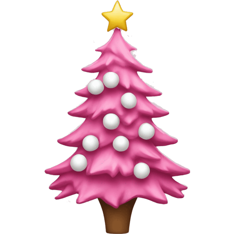 Pink Christmas tree with white decorations  emoji