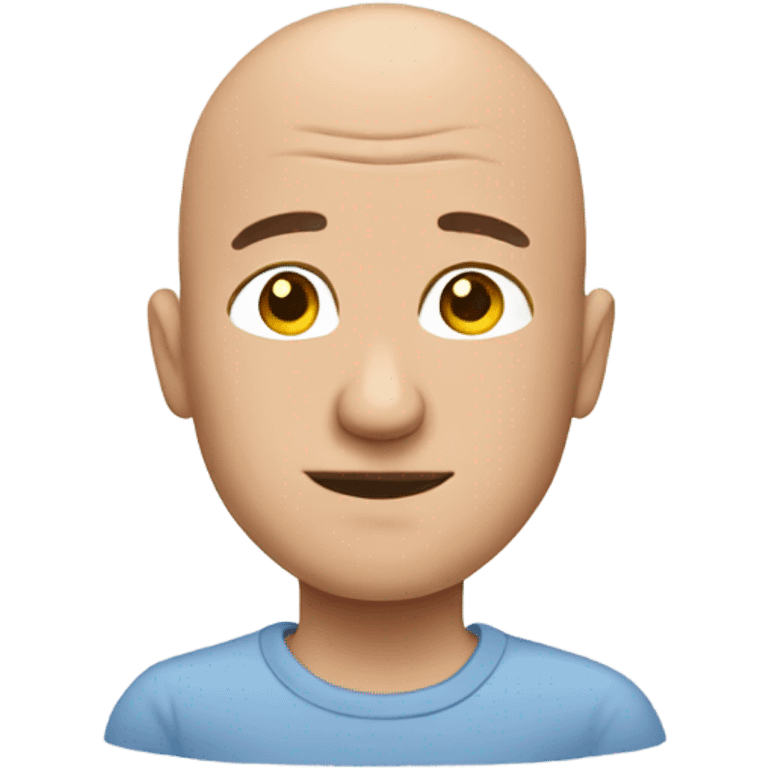 Bald man using bathroom emoji