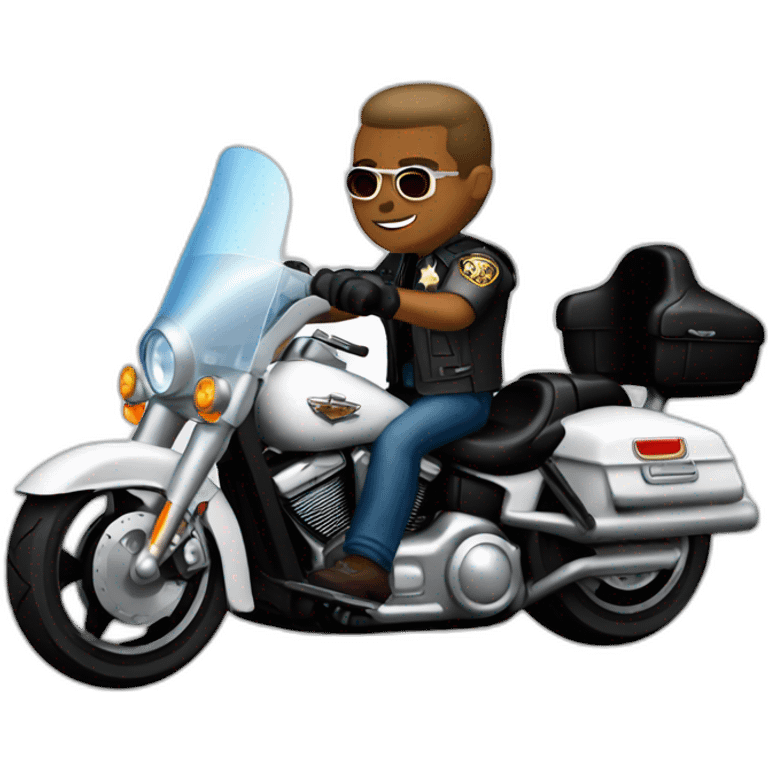 white sheriff riding a Harley Davidson v rod emoji