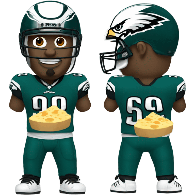 Philadelphia eagles player with cheese head  emoji