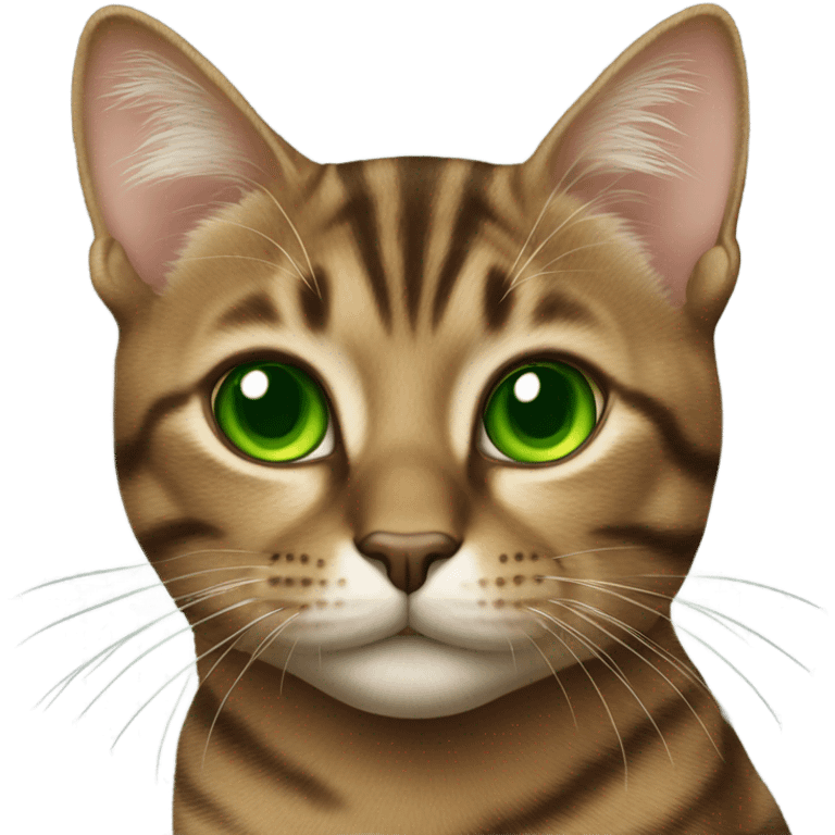 brown tabby cat with green eyes emoji