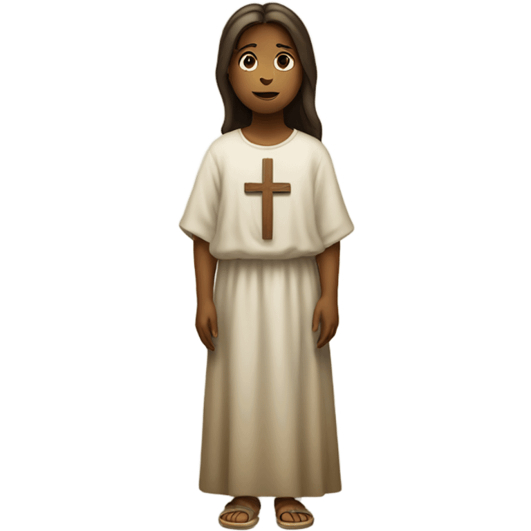 Girl  standing by Jesus emoji