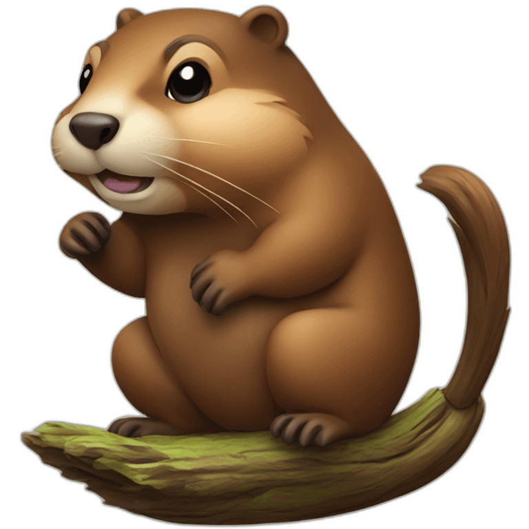 Beaver with tail emoji