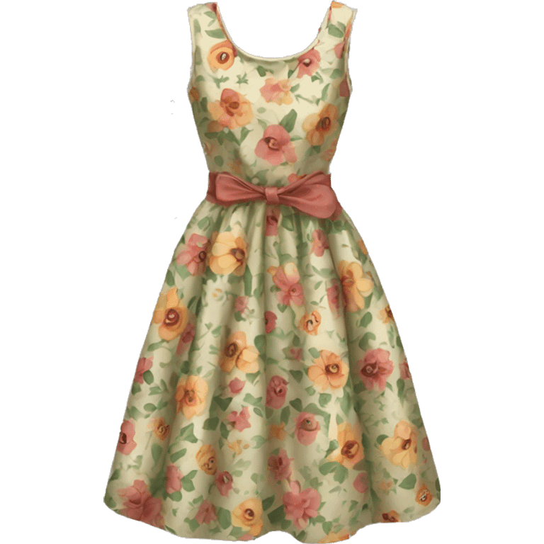 Vintage flowery dress emoji