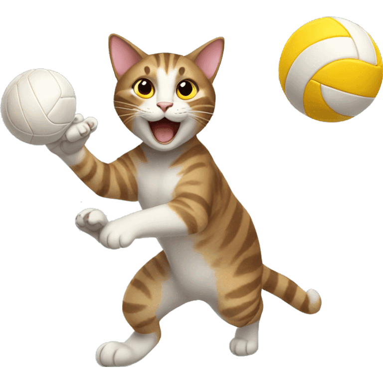 cat playing volleyball emoji