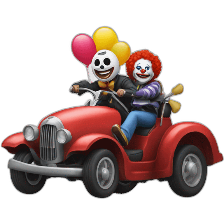 The funny death riding a clown car emoji