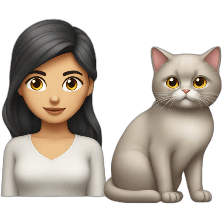 persian girl with cat, annoying emoji