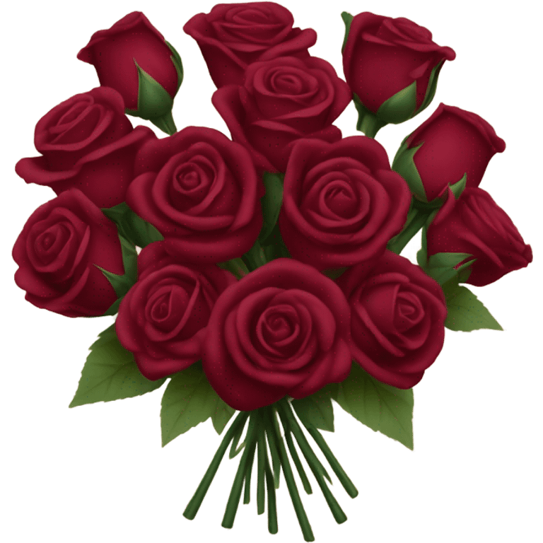 bouquet of burgundy roses  emoji