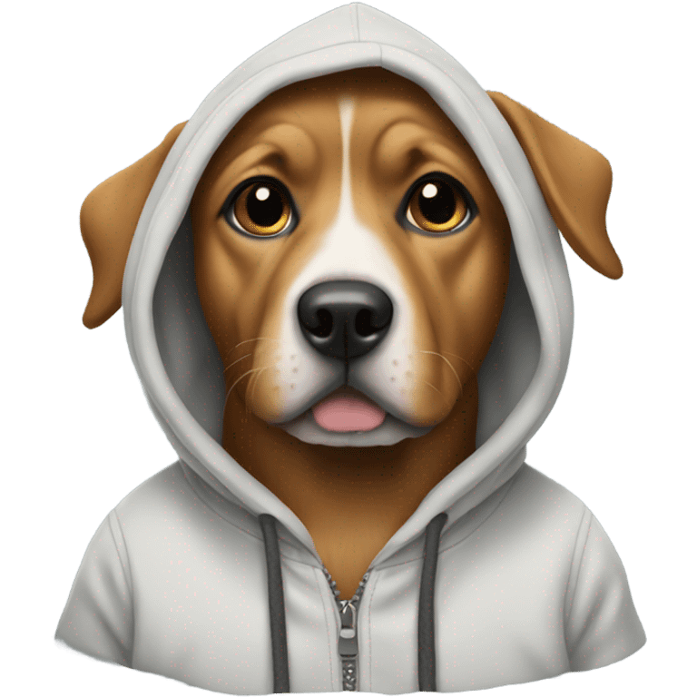 Dog wearing a hoodie emoji