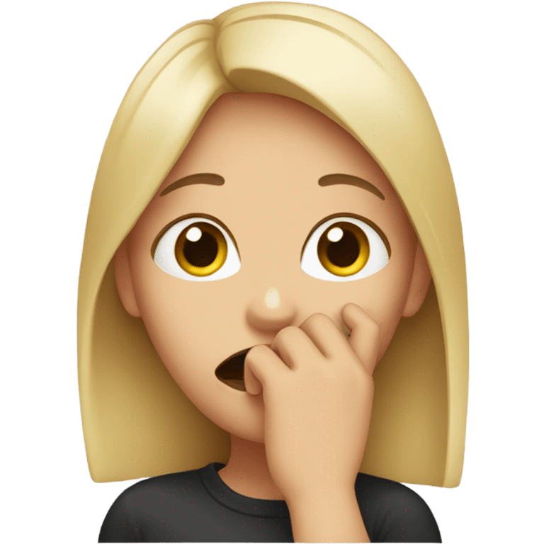 girl with hand over her mouth emoji