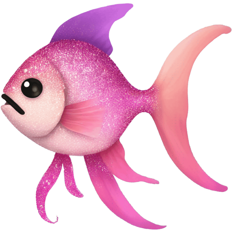 Pink ombre full body fish with glitter emoji