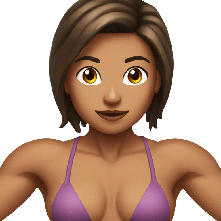 Muscle girl bikini tanned brunette  emoji