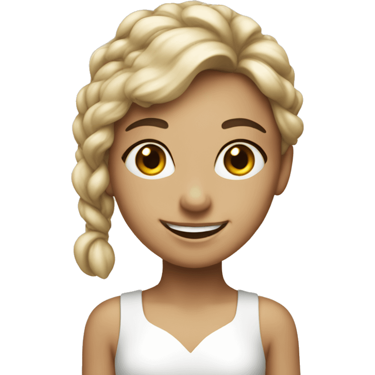 smiling girl in white dress emoji