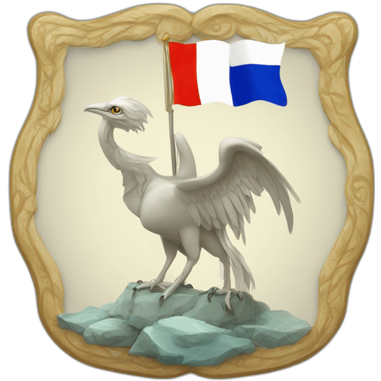 Simorgh with text Simorgh and French flag emoji