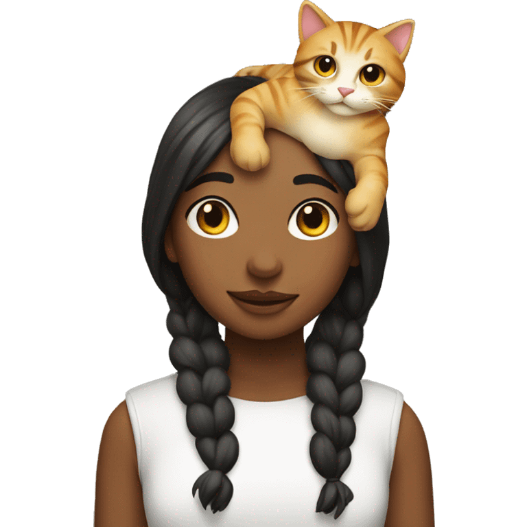 Girl with cat on head emoji