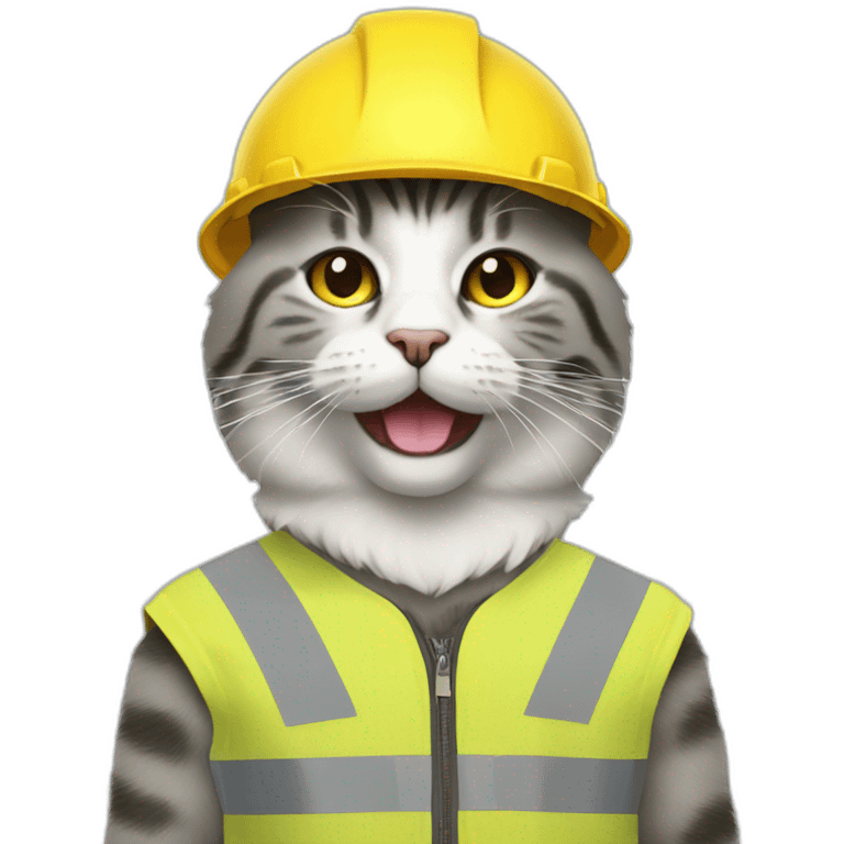 glay-cat in yellow construction helmet emoji