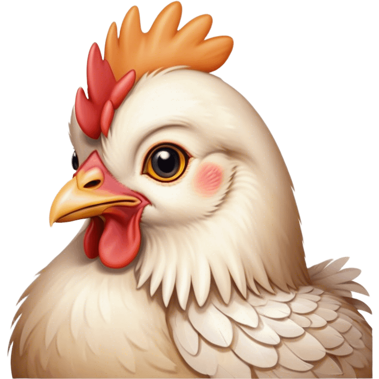 cute hen portrait  closeup emoji