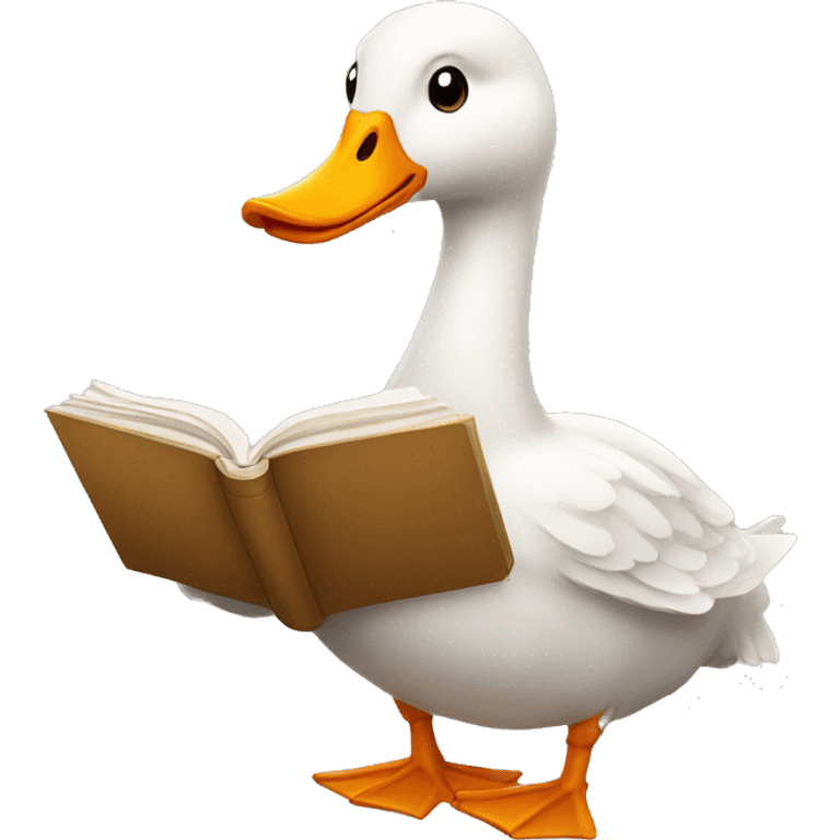 goose holding a book emoji