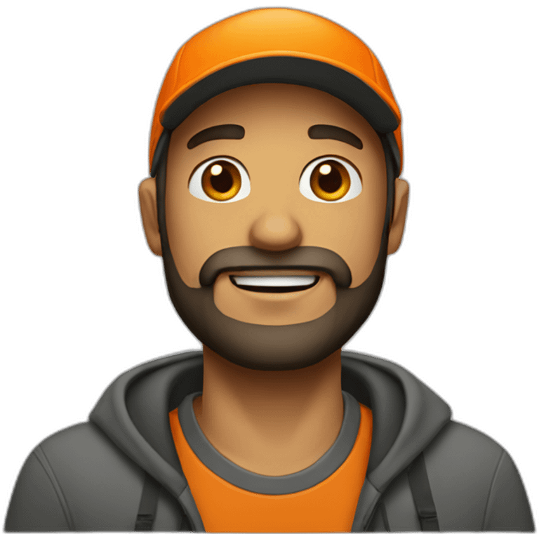 Men with beard and orange cap emoji