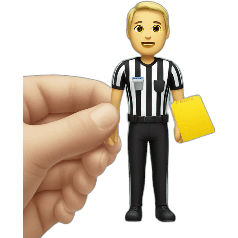 referee holding yellow card emoji