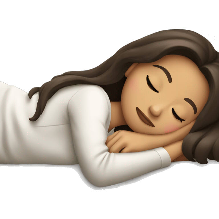 Brunette girl sleeping emoji