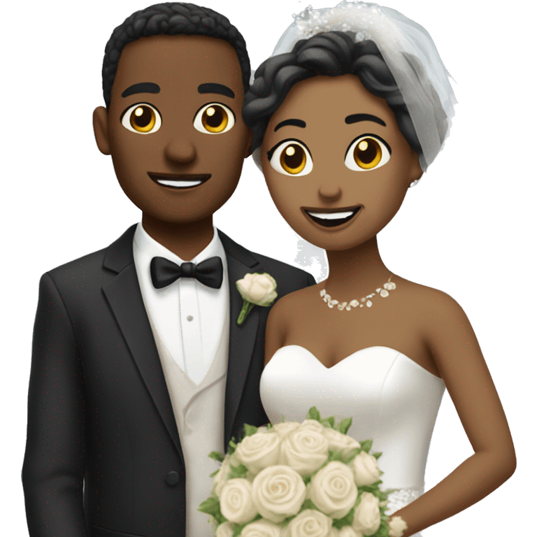 Ugly couple in wedding bliss  emoji