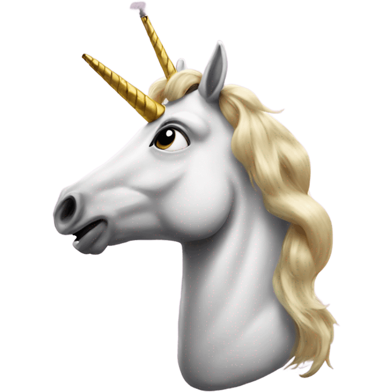 A unicorn smoking  emoji