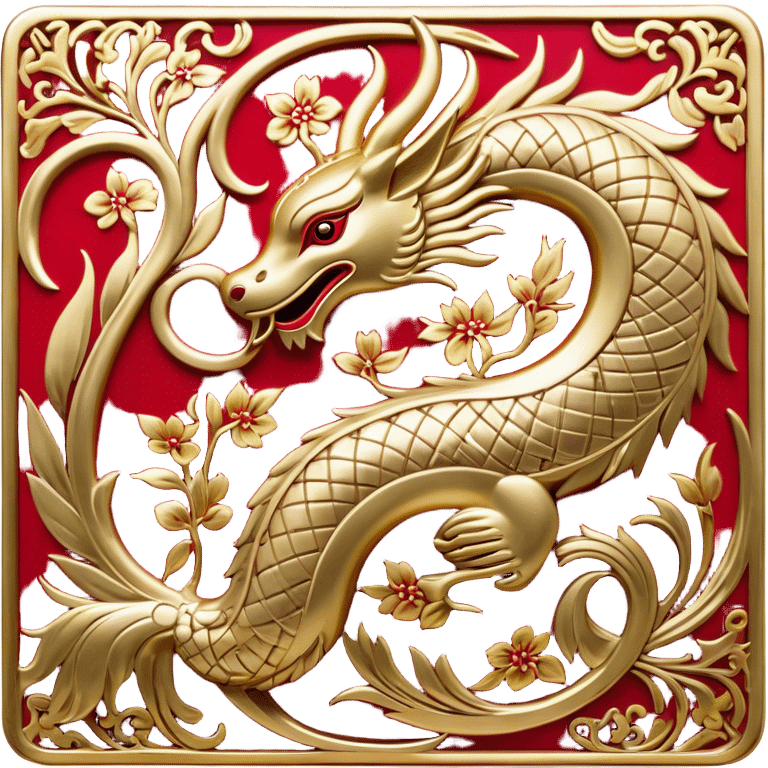 Chinese metal painting icon, intricate hand-painted Chinese patterns on metal objects such as plates or vases, vibrant colors like red, gold, and black, delicate brushstrokes, visible fine paintbrush and metal surface, no finished artwork, just the painting process, minimalistic style, clean lines, transparent background. emoji