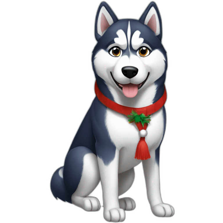 Husky navideño  emoji