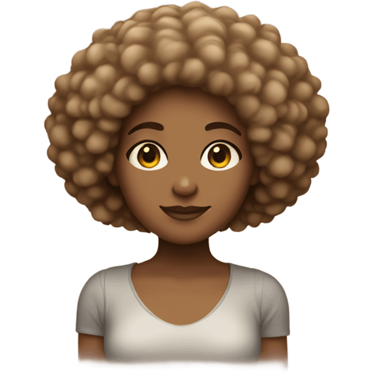 Tan girl with ombré afro emoji