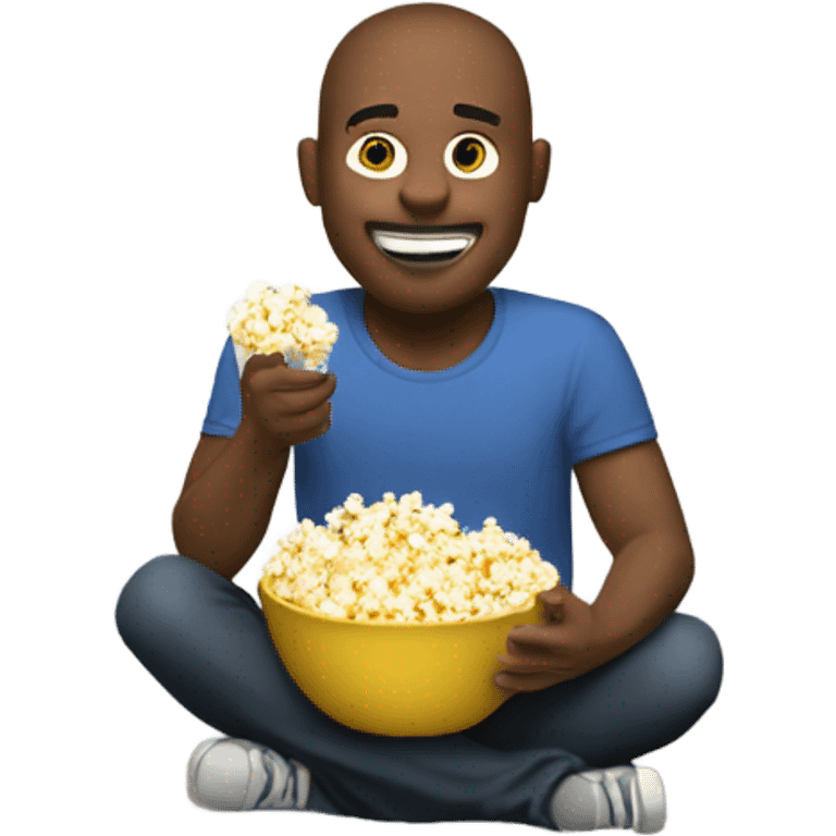 A guy eating popcorn emoji