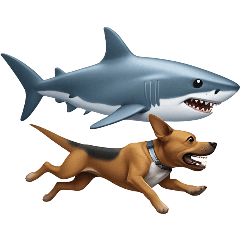 Shark running after dog  emoji